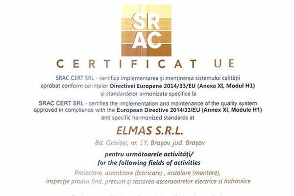 Descriere ascensoare CIRRO A - Elmas, evolux